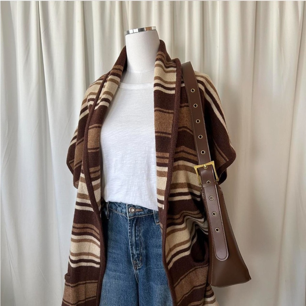 Eddie Bauer cardigan belted, short-sleeve with a shawl collar wool blend -XL/XXL - Picture 3 of 8